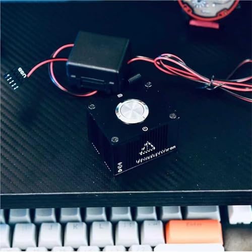 Bouton d'alimentation for PC, Bouton De Démarrage Externe for Ordinateur, avec Récepteur, Portée : 1 À 1,5 mètre, Boîtier en Alliage D'aluminium, Batterie Intégrée, for Le Bureau(Black)