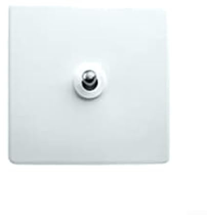 Feeshoppher Interruptor de luz blanca de 2 vías tipo 86, interruptores de luz de pared de acero inoxidable, palanca de latón, interruptor antiguo hecho a mano, palanca de control dual para hotel (1