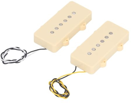 KIMISS Ensemble de Micros pour Guitare électrique, 2 Pièces, Alnico 5, Micros à Bobine Unique pour Jazzmaster, Son et Performances Améliorés