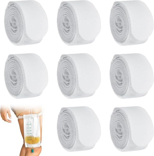 Dexpally 8 Piezas Orina Drenaje Bolsa Correa Paquete de Catéter Pierna Correas de Fijación para Catéter Pierna Cinta de Fijación de Catéter Ajustable