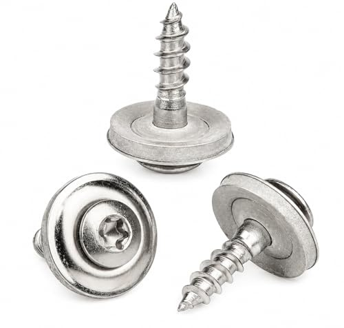 NOLDAR | Tornillos Spengler TORX Cabeza Lenticular | Acero Inoxidable A2 (AISI 304) | Arandela de Sellado EPDM | Para Chapa Ondulada, Policarbonato y Cubiertas ligeras | 200 Unidades (4,5 x 20 mm)