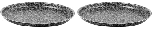 HOME Stone Molde Pizza Redondo, Antiadherente, Piedra, Antracita, 32 cm (Paquete de 2)