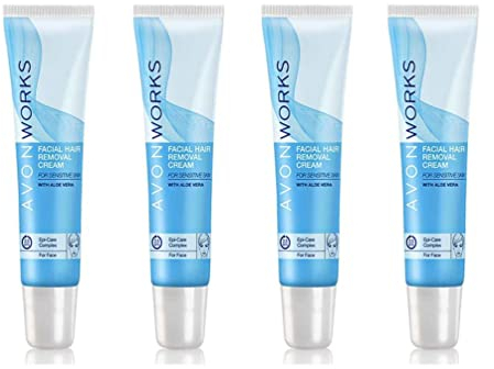 4 x Avon Avon Works Gesichtshaarentfernungscreme, je 15 ml
