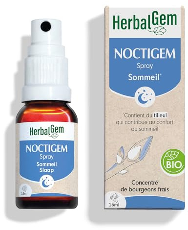 HerbalGem Noctigem Bio, Tilleul et Figuier, Procure Un Repos Nocturne Bon et sain, Gemmothérapie Concentrée Spray 15 ML
