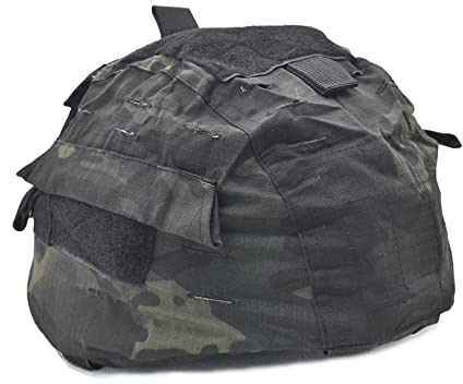 Jadedragon Funda de casco de camuflaje con banda elástica para casco ACH/MICH (negro CP)