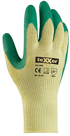 (144 Paar) teXXor Handschuhe Grobstrickhandschuhe Polyester 144 x gelb/grün 9