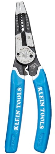 Klein Tools K12065CR Wire Stripper / Cutter / Crimper Tool, Made in USA, for Cutting, Stripping, Crimping, Twisting (8-18 AWG solid, 10-20 AWG stranded)
