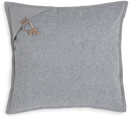 KNIT FACTORY - Hope Quadratisches Zierkissen - Grau - 50x50 cm | Sofakissen mit Füllung und Bezug - Couchkissen - Zierkissen - Dekokissen - Moderner Wohnstil
