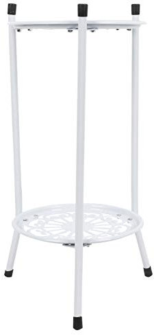 Alvinlite 2-stufige Plant Stand, Blumenständer Metall, 20 Zoll Pflanzenständer Blumensäule für Drinnen & Draußen(Weiß)