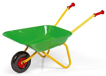 Jouets Brouette Metal Verte Enfant 80x38x41 cm - 10 l/50 kg Plein Aire -Accessoire Jardin - pour rollly