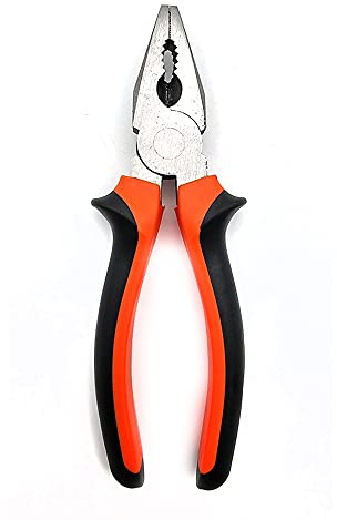 175mm Combination Plier with Non-Slip Rubber Handle – Ultrasharp, Heavy-Duty and Multi-Functional – for Wire Cutting, Wire Crimping, Nail Removing etc.