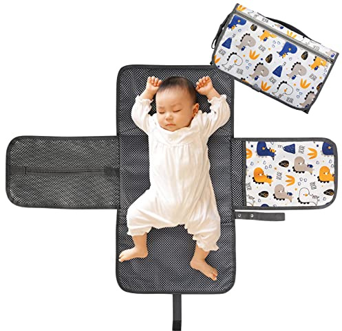 LEADSTAR Tragbare Wickelunterlage, Abwischbare Wasserdichte Faltbare Baby Wickelauflage Wickelstation Windeltasche für Unterwegs, Wickeln Windelauflage auf Reisen (Weiß)