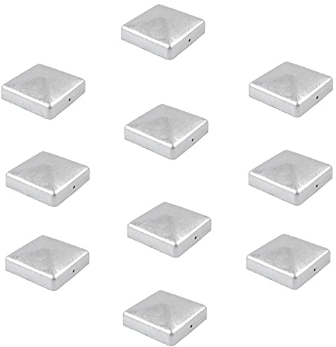 Baumarktplus 10 Stück Pfostenkappe Pyramide verzinkt 7x7 cm | Abdeckkappe für 7x7 cm Pfosten, Produktabmessung 71x71 mm