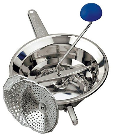 Tredoni 24cm Stainless Steel Moulin Grater - Vegetable Mill Masher (24 cm) | 3 Stainless Steel Discs - Fine/Medium/Coarse Mashing, Potato Ricer, Making Tomato Sauce/Puree/Baby Food, Fruits Mashing