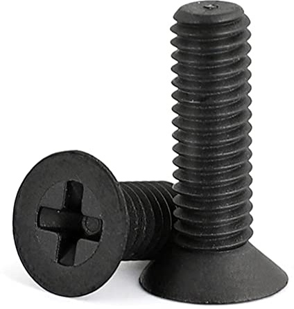 Senkkopfschrauben M2,5 x 6 mm, schwarz, Nylon, Kunststoff, für Befestigungselemente, Verriegelungsvorrichtungen, feste mechanische Form, 100 Stück.