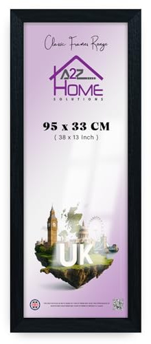 A2Z Home Solutions® Black 33x90 cm Panoramic Frame A1 A2 A3 A4 A5 A6 Square Wall Mounted Long Poster Picture Landscapes HD Clear Display 30mm Multi Photo Frames Home Office School Use