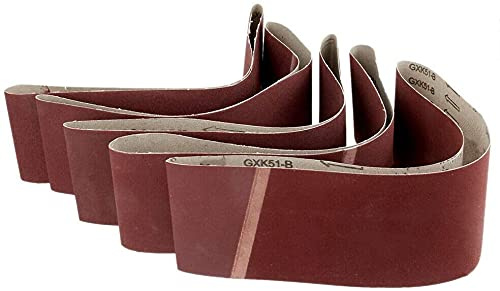 MACHSWON 5 Stück Stoff-Schleifbänder, 75 mm x 533 mm, Körnung 1000