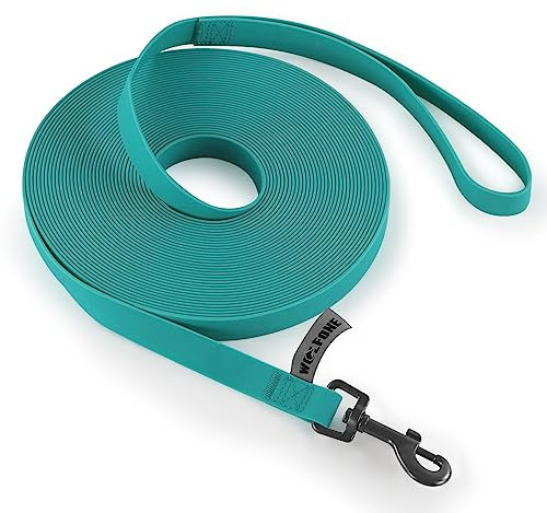 Wolfone 3m Viridiangrün Schleppleine für Hunde | Wasserdicht, Strapazierfähig, Pflegeleicht, Für Rückruf, Schwimmen, Camping, Strand, Jagd