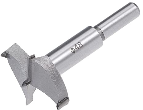 QUARKZMAN 48mm Forstner Taladro Brocas x 1uds Tungsteno Carburo Madera Agujero Sierra Barrena Abridor para Muebles Plástico Puerta Bisagra, [Gris]