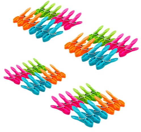 Ukisisi Wäscheklammern Bunt Plastik,WäSche Klamer, Kleiderklammern Zum AufhäNgen,Windfest Wascheklammer Bunt Starke Grip Clothes Pegs Für Handtuch, Kleidung, Socken