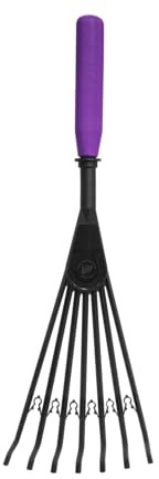 Tidee Red Gorilla Big Rake Short Purple Plastic Hand Rake for Indoors Outdoors Mucking Out Stable Garden