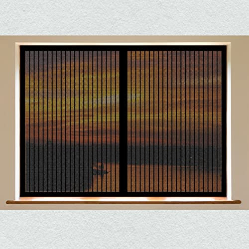 Fliegengitter Für Dachfenster 120 x 80 cm Insektenschutz Fenster Kein Bohren Kinderleichte Montage Fenster-Fliegengitter Für Alle Fenster Bis, Schwarz