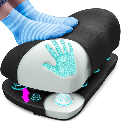 Everlasting Comfort FootCloud Poggiapiedi da Scrivania ergonomico regolabile in altezza con nodi di pressione per migliorare la circolazione e la postura, accessori scrivania