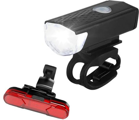 Bike Lights Front And Back, Super Bright Bike Light Set, USB Rechargeable Front Headlight and Back Taillight, Waterproof, 4 Lighting Modes Mountain Road Bicycle Lights