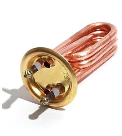 KAYOUDE Electric Heating Element 220V Boiling Water Heater 2KW/3KW Red Copper Tube Flange/Disc 63mm Water Heater Heating Pipe (Color : Silver, Size : 220V)
