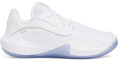 Under Armour Unisex's Ua Lockdown 7 Low Basketball Shoe, White White Metallic Silver, 46 EU