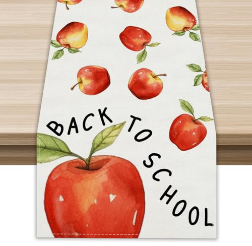 Runner da tavola Back to School lungo 183 cm, primo giorno di scuola, primo giorno di scuola materna, decorazioni e forniture per casa, cucina, sala da pranzo