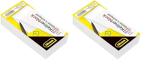 Idena 10499 - Juego de 10 blocs de camarero, 7 x 14,8 cm, 30 hojas cada uno, en blanco (Paquete de 2)