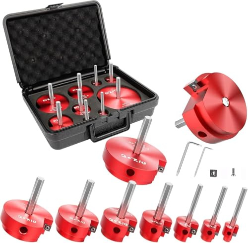 Diylog Aluminium PVC Pipe Reamer Kit, 9pcs (1/2, 3/4, 1, 1-1/4, 1-1/2, 2, 2-1/2, 3, 4 Inch), Pipe Fitting Saver, Includes 2 Spare Blades & Replacement Wrench, Adapter Type, Hose_Pipe_Fitting