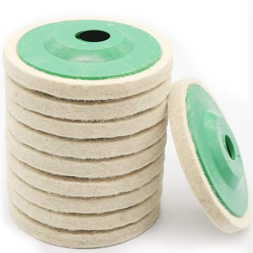 Docache 10 pièces meuleuse d'angle disque de polissage en laine 100mm, disque de polissage flexible pour perceuse, outil de ponçage pour le marbre, les métaux, le verre, aide au ponçage