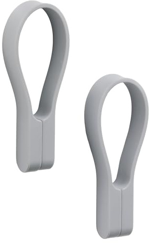 Zone Denmark Loop Towel Clips, Towel Hangers, Magnetic Towel Clips, Clips/Pegs for Towels and Tea Towels, 3.5 inches, 2 pcs, Gull Grey (Grey)