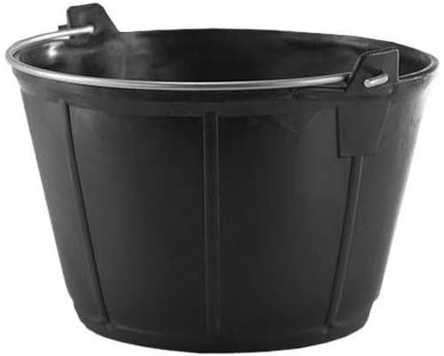 MiG-met - Mehrzweckkorb, großer Behälter, Maurerkübel Flexi, Mauerwerkskübel - Stark, Haltbar, Flexibel und Leicht - Zwei robuste Griffe - Ausdauer 50kg - 11L, 30,5x22,5x22,5cm, Schwarz - 1 Stück