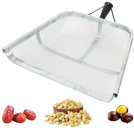 Garten Sandsieb-Schaufel, Robustes Gartensieb Erde Edelstahl, Tragbares Ergonomisches Erntesieb, Siebschaufel Sand, Bodensieb Für Die Gartenarbeit, Kompostsieb, Erdsieb Fein, Bauernhof Sammelwerkzeug