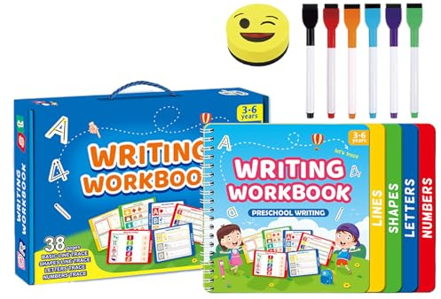 Generico Libri Per Imparare A Scrivere Per Bambini, Quaderno Cancellabile Per Tracciare Lettere, Attività Educative Per Bambini E Materiali Didattici Per L'apprendimento Domestico