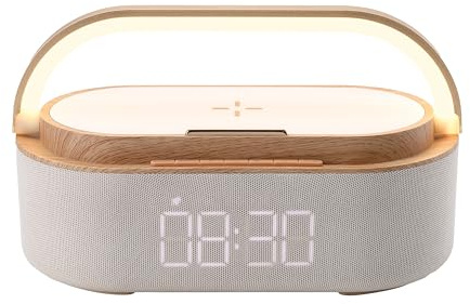 RED5 Light Up Compact Wireless Charger Dock Stand Bluetooth Speaker Alarm Clock
