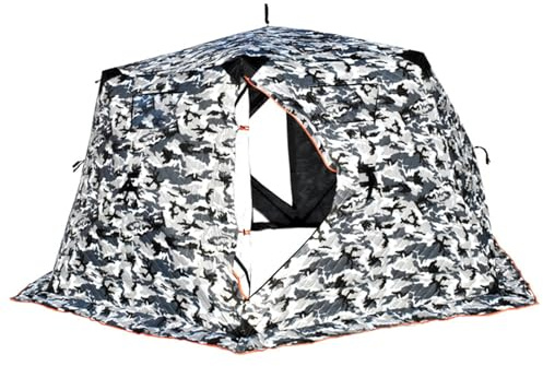 tält, Fisketält for vinterfiske Camping och utomhusaktiviteter Portabelt lättviktsskydd for 6 personer(Camouflage)
