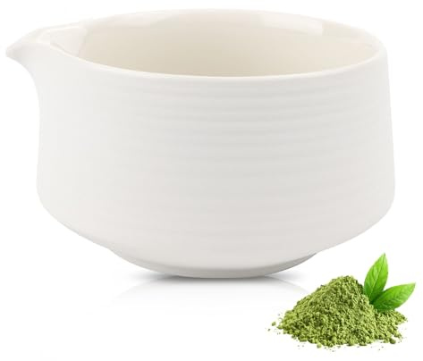 YAIRSTEN Matcha Schale Mit Ausgießer, Matcha Bowl, Traditionelle Porzellan Matcha Schüssel 560 Ml Für Teestoom Kitchen Anfänger Matcha Latte