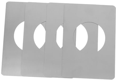 4 Stück Türloch Abdeckplatte aus Edelstahl, Silber für Holztüren