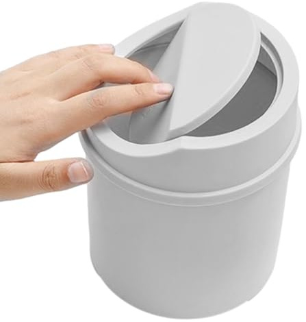 Knowlife Papelera Mini De Escritorio,Con Tapa Abatible Para Cubo De Escritorio | Bote De Residuos Portátil Para Baño Dormitorio Aula Cocina
