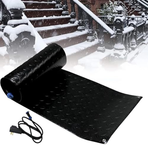 HBDSMLPL Estera de Derretimiento de Nieve Diseño Antideslizante, con Cable de Alimentación Alfombrillas para Derretir Nieve Aplicable a Escaleras Puertas Escaleras.（54x120cm）