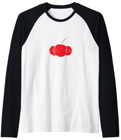 Grosella Roja Verano Fruta Vegana Camiseta Manga Raglan