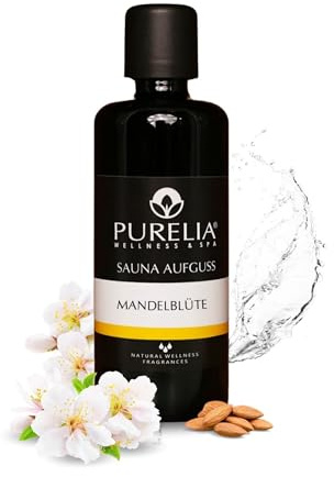 PURELIA Saunaaufguss Konzentrat Mandelblüte 100 ml natürlicher Sauna-aufguss - reine ätherische Öle