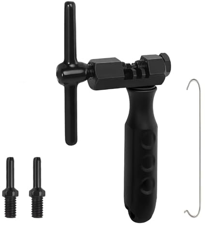 Gripiti Bike Chain Tool for 6/7/8/9/10/11/12 Speed Chain, Universal Chain Link Breaker with 2 Replaceable Pin Bike Chain Splitter Cutter and Remover Tool for Road Mountain Bicycle (Black)