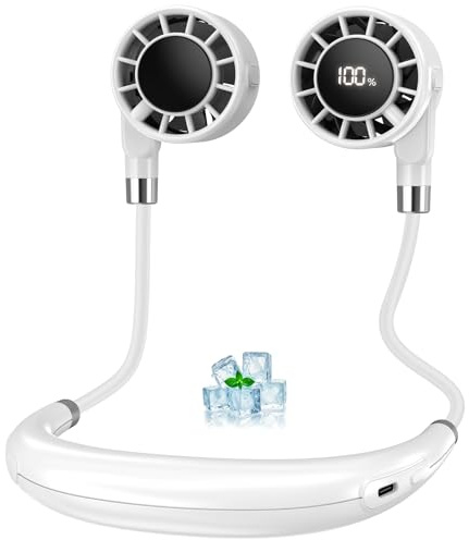 Ventilador de Cuello Silencioso, Ventilador Cuello Portátil 6 Velocidades, 10000 RPM, Batería 4000mAh (5-16H), Ventilador de Cuello con Batería de Larga Duración, Neck Fan para Hombre Mujer Amazon
