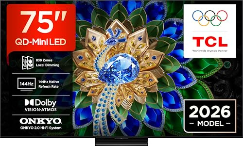 TCL Mini téléviseur LED A400U 4K QD 75 720 zones de gradation 2500 nits, 288 Hz VRR, Google TV