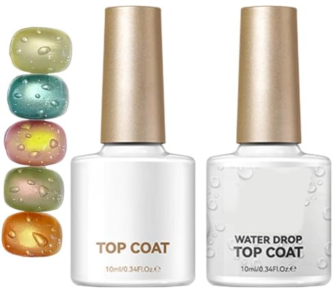 Wassertropfen-Topcoat-Gel, Kein Wischen, Glänzend, Salon & Zuhause